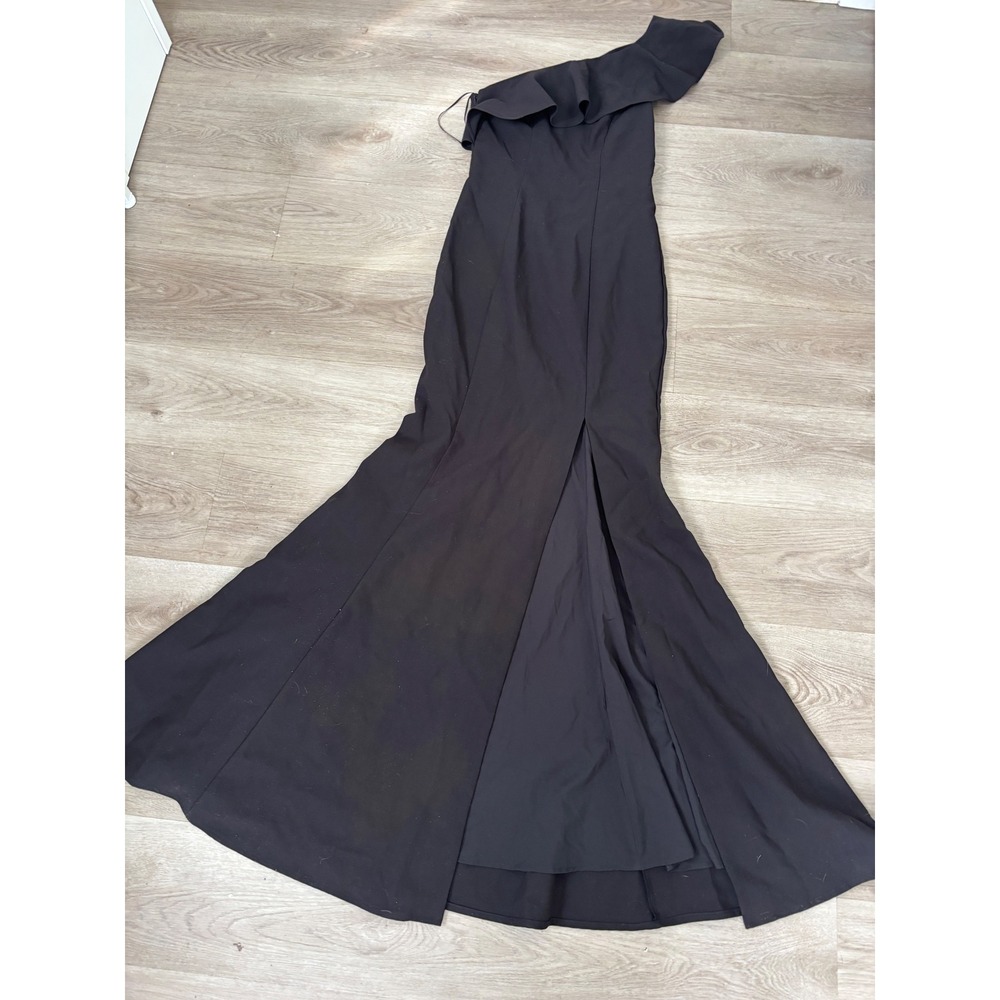 Likely Kane Gown Black One Shoulder Ruffle Mermaid Maxi Dress YD501001LYB Size 6